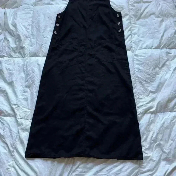AKS oversize small Vintage 90s lagenlook black sleeveless dress  minimalist - Picture 4 of 6